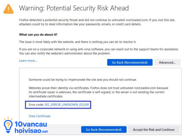 Sec Error Unknown Issuer