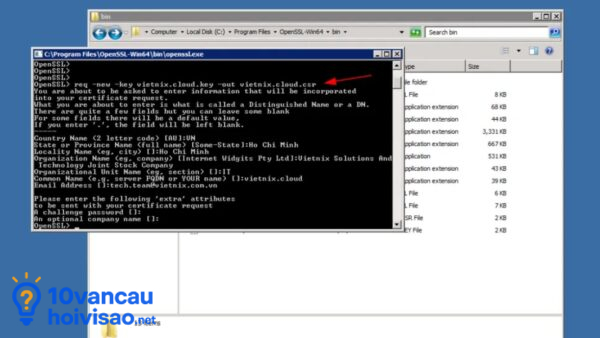 Tạo Yêu Cầu Ký Chứng Chỉ (csr – Certificate Signing Request) Bằng Openssl