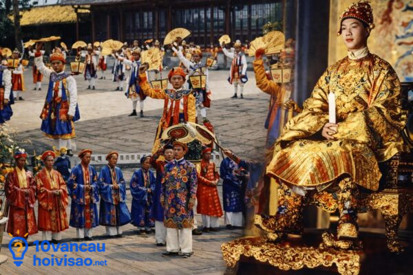 Vua Quan Nhà Nguyễn đón Tết Nguyên Đán (ảnh được Ai Phục Dựng Màu)